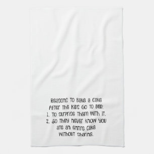 Redenen om een Cake te bakken - Funny Kitchen Towe Theedoek