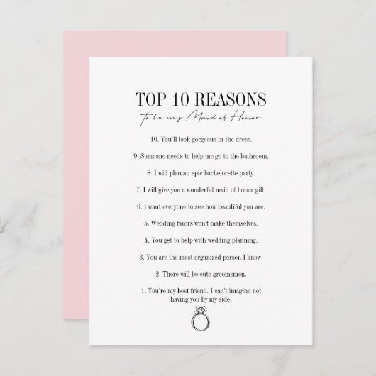 Redenen om mijn parlementslid te zijn voor Kaart v (Voorkant / Achterkant)