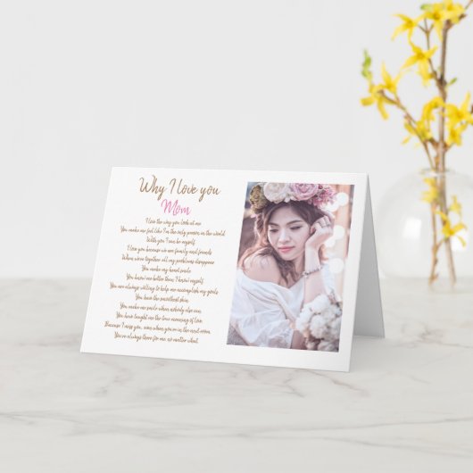 Redenen waarom ik van je hou met foto's kaart (Gele Bloem)