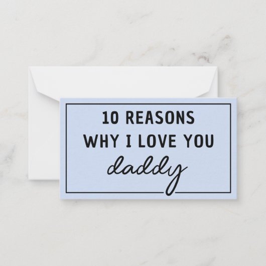 Redenen waarom ik van je hou papa Vaderdag Cute Notitiekaartje (Voorkant)