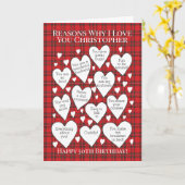 REDENEN WAAROM Schotse Ruit Kaart (Gele Bloem)