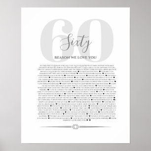 Redenen waarom we van je houden 90,80,70, 60, 50, poster