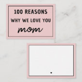 Redenen waarom we van je houden mama Moederdag Cut Notitiekaartje (Voorkant / Achterkant)