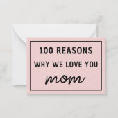 Redenen waarom we van je houden mama Moederdag Cut Notitiekaartje (Voorkant)