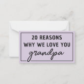 Redenen waarom we van je houden opa Schattig Notitiekaartje (Voorkant)