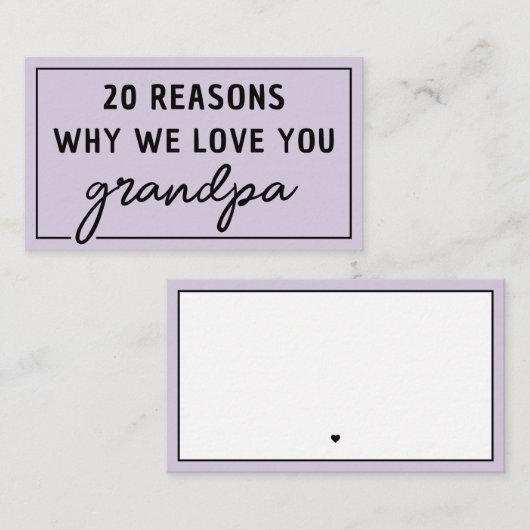 Redenen waarom we van je houden opa Schattig Notitiekaartje (Voorkant / Achterkant)