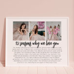Redenen waarom we van je houden Quinceanera Birthd Poster<br><div class="desc">Redenen waarom we van je houden Quinceanera Birthday Gift Poster</div>