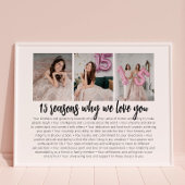 Redenen waarom we van je houden Quinceanera Birthd Poster