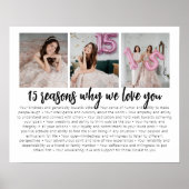 Redenen waarom we van je houden Quinceanera Birthd Poster (Voorkant)