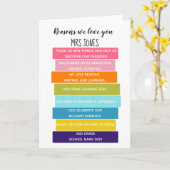 Redenen waarom we van je leraar houden Gestapeld b Kaart (Gele Bloem)