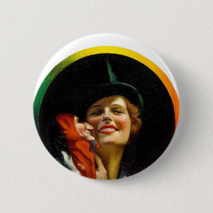 redetrovrouwen Jester Puppeteer Woman Ronde Button 5,7 Cm