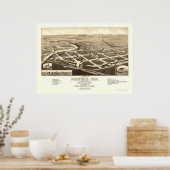 Redfield, SD Panorama Map - 1883 Poster (Keuken)