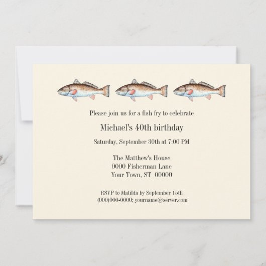 Redfish Event Invitations Kaart (Achterkant)