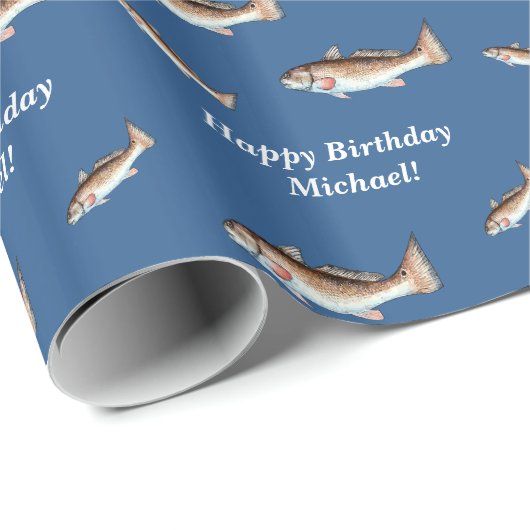 Redfish Happy Birthday Cadeaupapier (Rol Hoek)