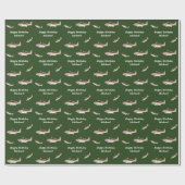 Redfish Happy Birthday (groen) Cadeaupapier (Vlak)