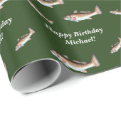 Redfish Happy Birthday (groen) Cadeaupapier (Rol Hoek)