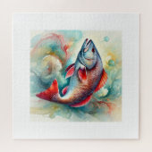 Redfish in Serene Waters 210824AREF147 - Watercolo Legpuzzel (Horizontaal)