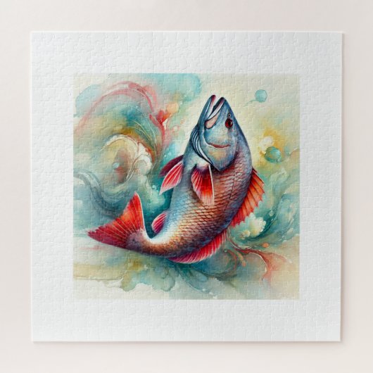 Redfish in Serene Waters 210824AREF147 - Watercolo Legpuzzel (Horizontaal)