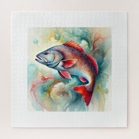 Redfish in Serene Waters 210824AREF147 - Watercolo Legpuzzel (Verticaal)