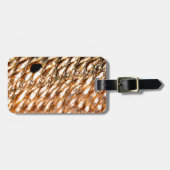 "Redfish" - rode drum door PatternWear© Bagagelabel (Voorkant horizontaal)