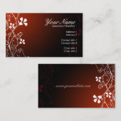 RedFlorali White Floral Red Visitekaartje (Voorkant / Achterkant)