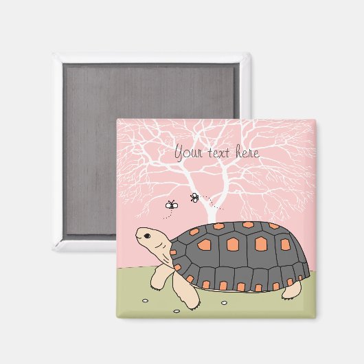 Redfoot schildpad magneet (Voorkant / Achterkant)