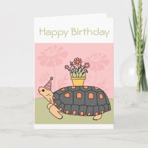 "Redfoot Tortoise Birthday Card 1" Kaart