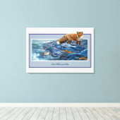 Redfox op het strand canvas afdruk (Insitu (Houten vloer))