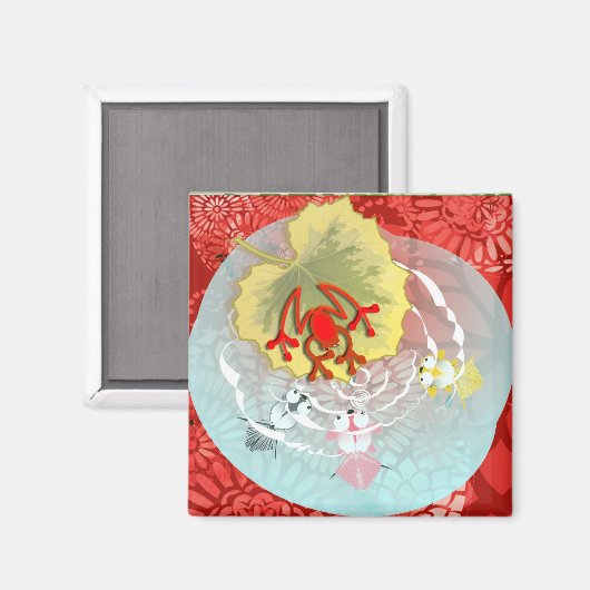 RedFrog met kois Magneet (Voorkant / Achterkant)