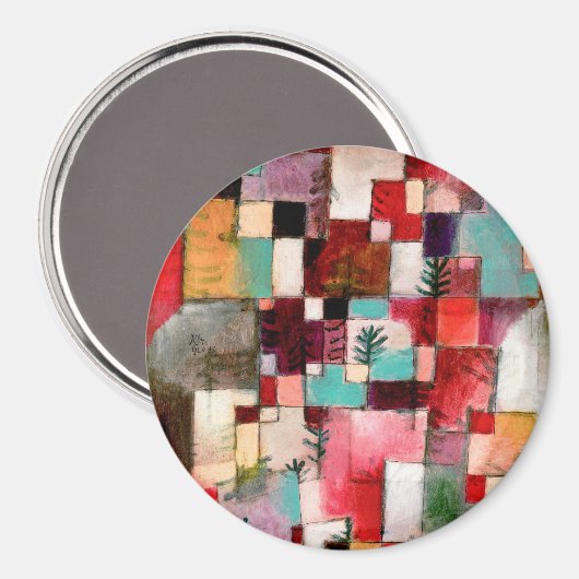 Redgreen en Violet-Yellow Rhythms van Paul Klee Magneet (Voorkant / Achterkant)