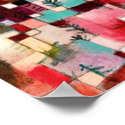 Redgreen en Violet-Yellow Rhythms van Paul Klee Poster (Hoek)