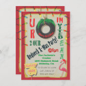 Redhals kerstfeestelijke uitnodigingen (Voorkant / Achterkant)