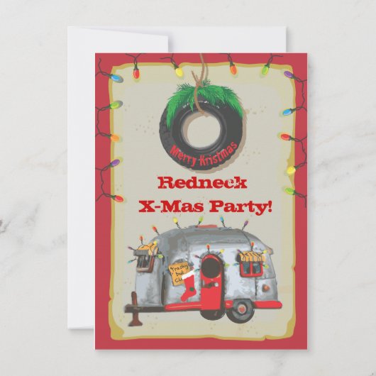 Redhals kerstfeestelijke uitnodigingen (Achterkant)