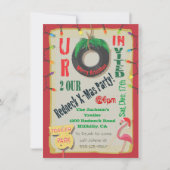 Redhals kerstfeestelijke uitnodigingen (Voorkant)