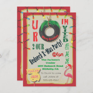 Redhals kerstfeestelijke uitnodigingen