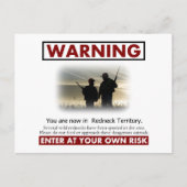 Redhals Territoriale Waarschuwing Briefkaart (Voorkant)