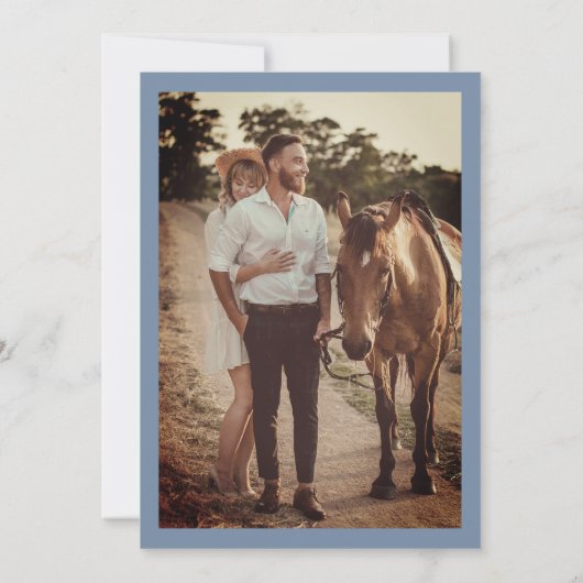 Redhals Wedding Cowboy Boots String Periwinkle Kaart (Achterkant)