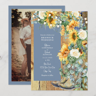 Redhals Wedding Cowboy Boots String Periwinkle Kaart