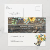 Redhals Wedding Rustic Sunflower Save the Date Aankondigingskaart (Voorkant / Achterkant)