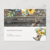 Redhals Wedding Rustic Sunflower Save the Date Aankondigingskaart (Voorkant)