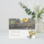 Redhals Wedding Rustic Sunflower Save the Date Aankondigingskaart (Staand voorkant)