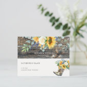 Redhals Wedding Rustic Sunflower Save the Date Briefkaart (Staand voorkant)