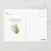Redhals Wedding Rustic Sunflower Save the Date Briefkaart (Achterkant)