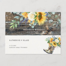 Redhals Wedding Rustic Sunflower Save the Date Briefkaart