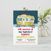 Redhals White Trash Kersttrailer Party Uitnodigt Kaart (Staand voorkant)