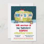 Redhals White Trash Kersttrailer Party Uitnodigt Kaart (Voorkant)