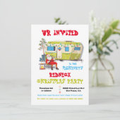 Redhals White Trash Kersttrailer Party Uitnodigt Kaart (Staand voorkant)