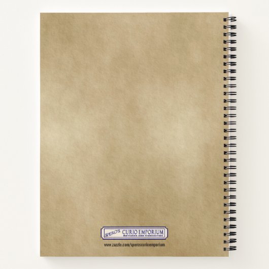 Redhaw Hawthorn op oud papier Notitieboek (Achterkant)