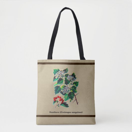 Redhaw Hawthorn op oud papier Tote Bag (Voorkant)