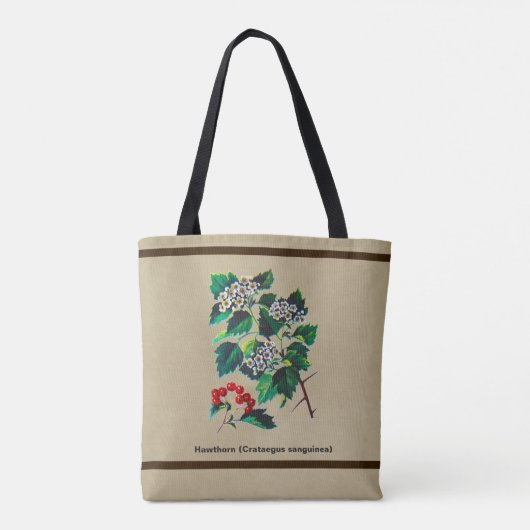 Redhaw Hawthorn op oud papier Tote Bag (Achterkant)